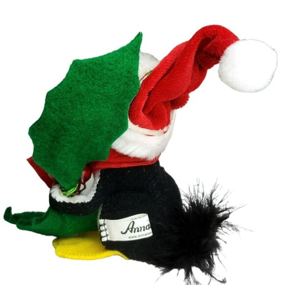 2009 Annalee Christmas Penguin Holly Berry Red Scarf Santa Hat Holiday Retired - Picture 4 of 13